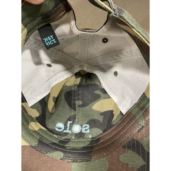 Camouflage District Baseball Cap Distressed DT600-Soul Sisters, Adjustable Hat - Picture 5 of 7